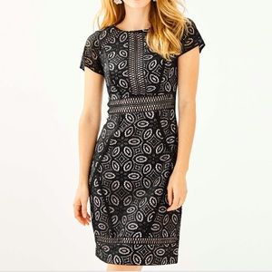 NWT Lilly Pulitzer Suzanne Shift Onyx Floral Medallion Lace Sz 8